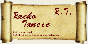 Racko Tančić vizit kartica
